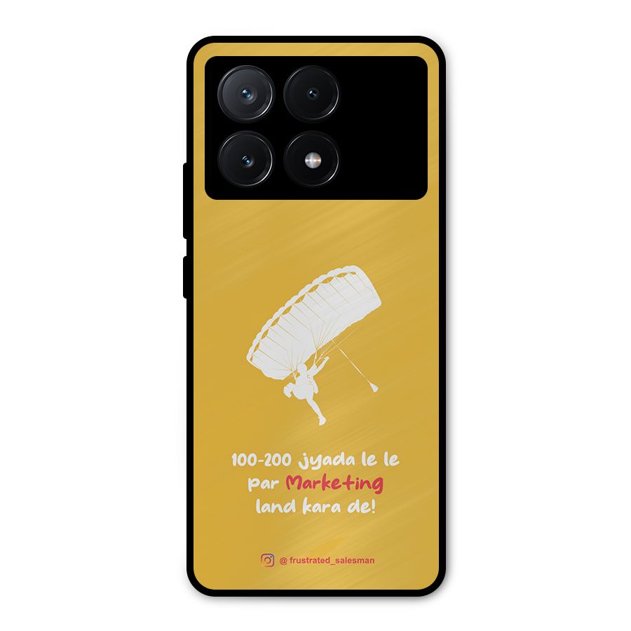 Marketing Land Kara De Mustard Yellow Metal Back Case for Poco X6 Pro
