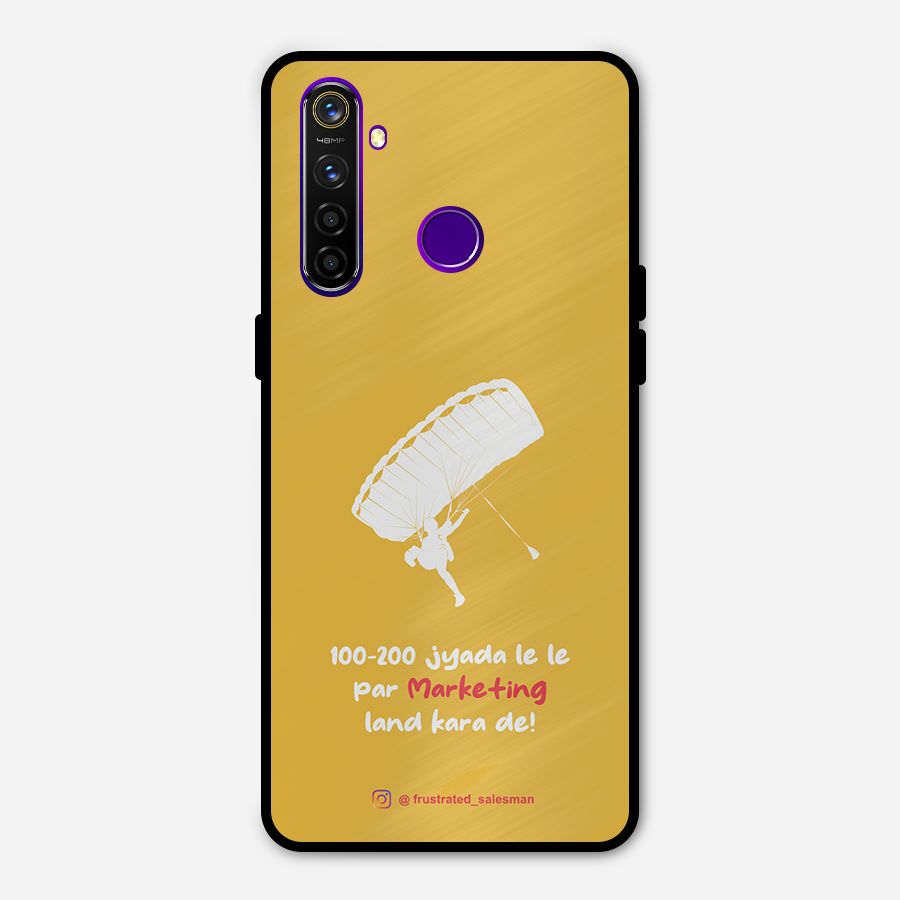 Marketing Land Kara De Mustard Yellow Metal Back Case for Realme 5 Pro