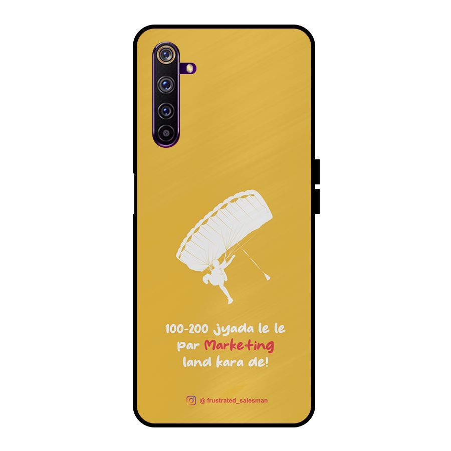 Marketing Land Kara De Mustard Yellow Metal Back Case for Realme 6 Pro