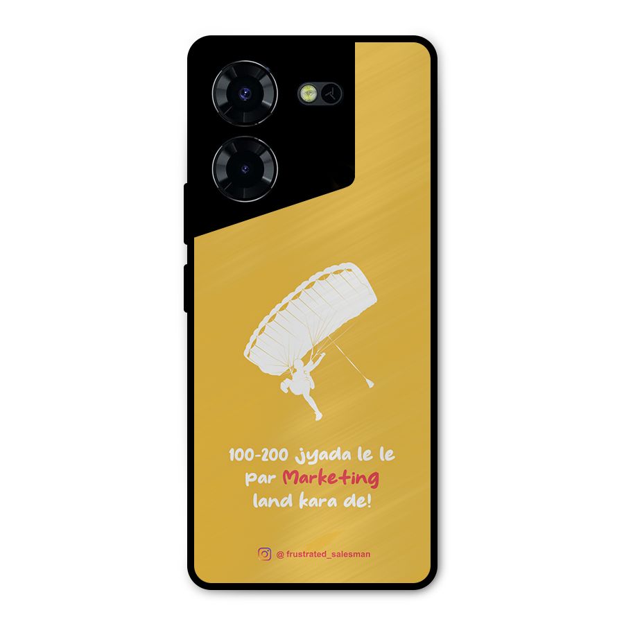 Marketing Land Kara De Mustard Yellow Metal Back Case for Tecno Pova 5 Pro 5G