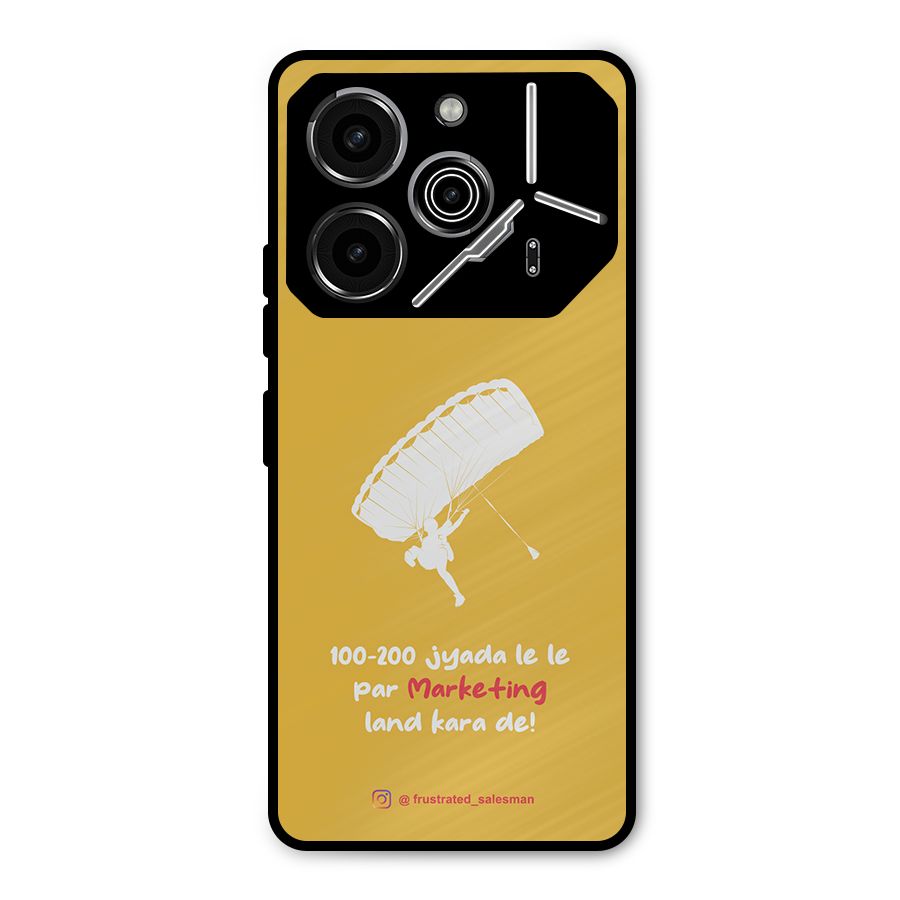 Marketing Land Kara De Mustard Yellow Metal Back Case for Tecno Pova 6 Pro