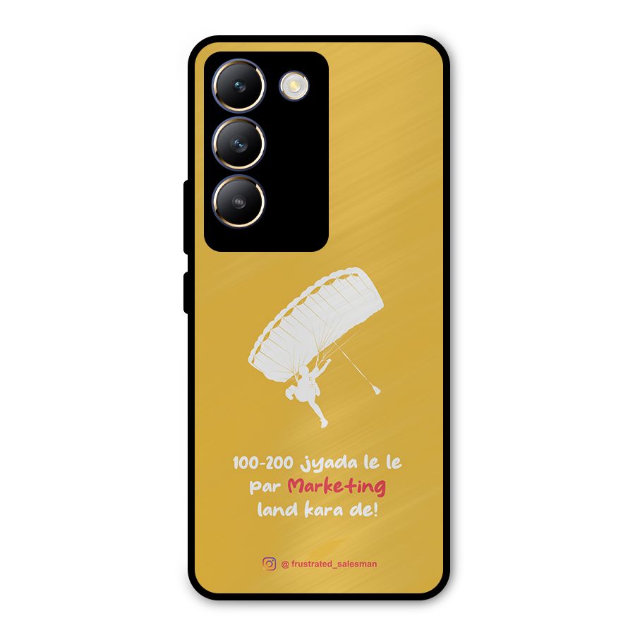 Marketing Land Kara De Mustard Yellow Metal Back Case for Vivo T3 5G