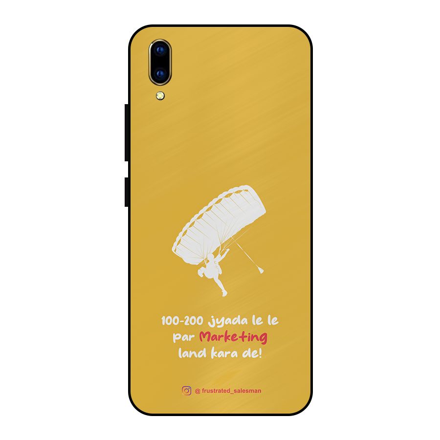 Marketing Land Kara De Mustard Yellow Metal Back Case for Vivo V11 Pro