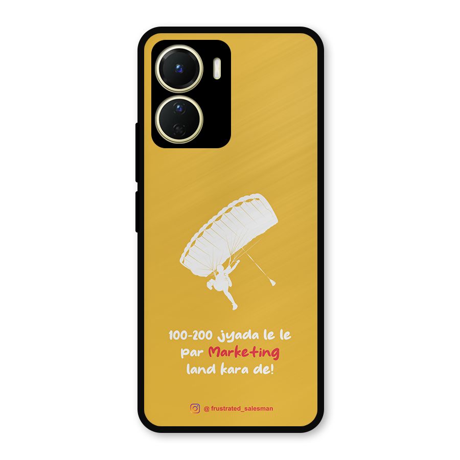 Marketing Land Kara De Mustard Yellow Metal Back Case for Vivo Y16