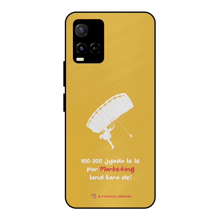 Marketing Land Kara De Mustard Yellow Metal Back Case for Vivo Y21