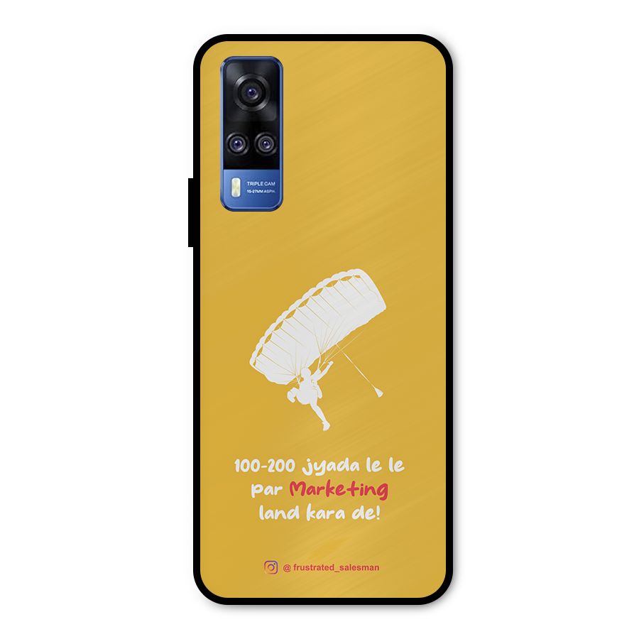 Marketing Land Kara De Mustard Yellow Metal Back Case for Vivo Y31