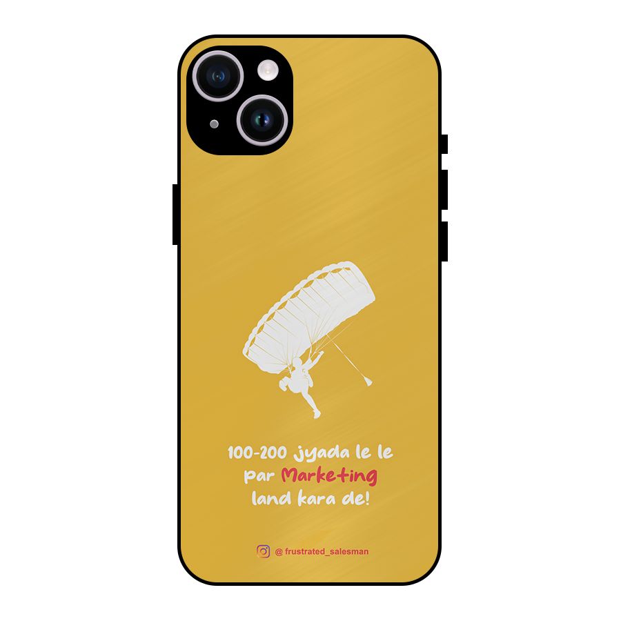 Marketing Land Kara De Mustard Yellow Metal Back Case for iPhone 14 Plus
