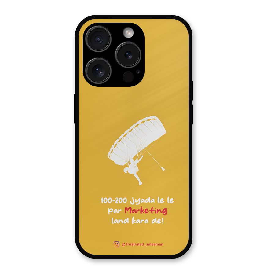 Marketing Land Kara De Mustard Yellow Metal Back Case for iPhone 15 Pro