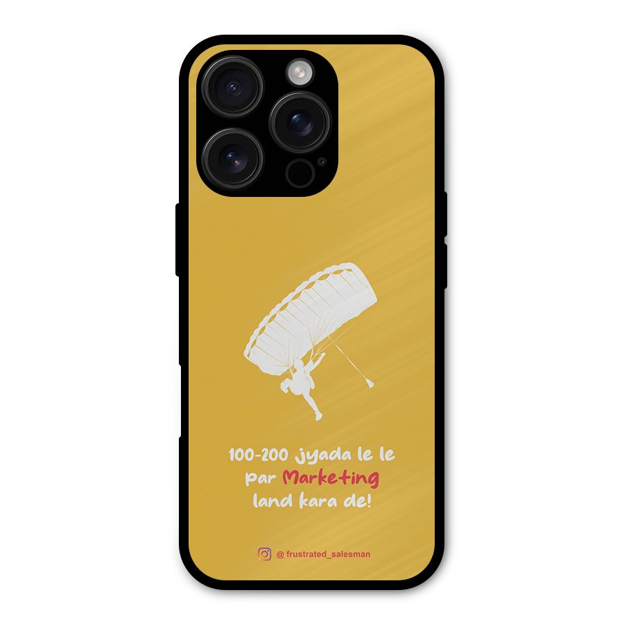 Marketing Land Kara De Mustard Yellow Metal Back Case for iPhone 16 Pro