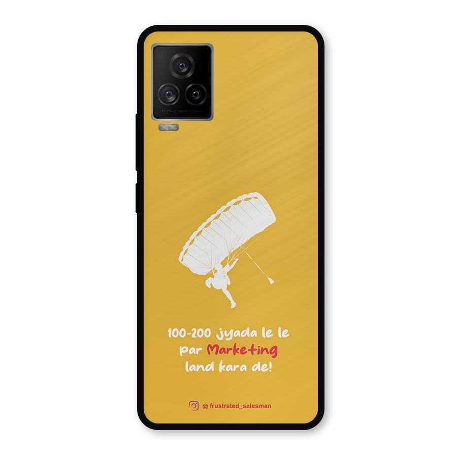 Marketing Land Kara De Mustard Yellow Metal Back Case for iQOO 7 Legend 5G