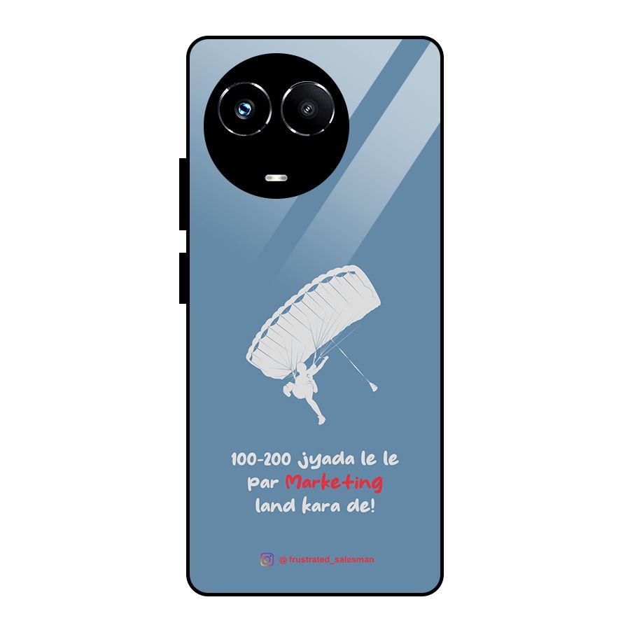 Marketing Land Kara De SteelBlue Glass Back Case for Realme Narzo 60X