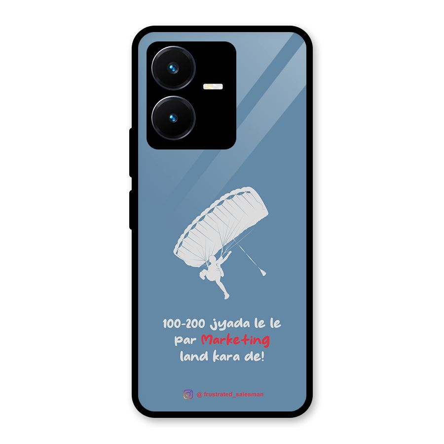 Marketing Land Kara De SteelBlue Glass Back Case for Vivo Y22s