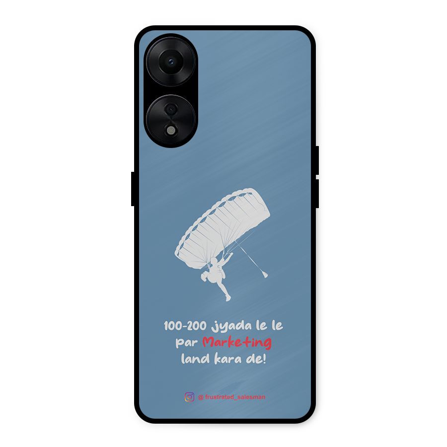 Marketing Land Kara De SteelBlue Metal Back Case for Oppo A78 5G