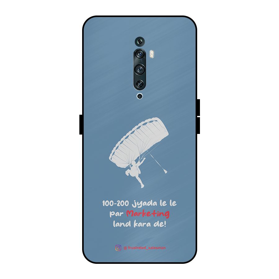 Marketing Land Kara De SteelBlue Metal Back Case for Oppo Reno2 Z