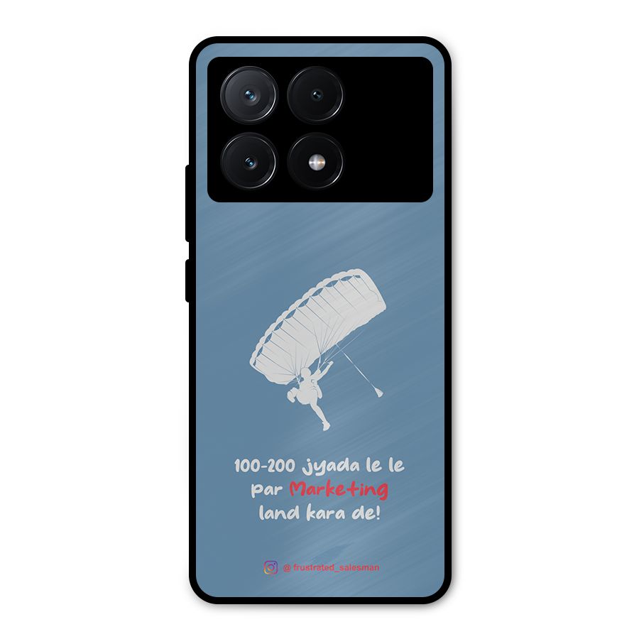 Marketing Land Kara De SteelBlue Metal Back Case for Poco X6 Pro