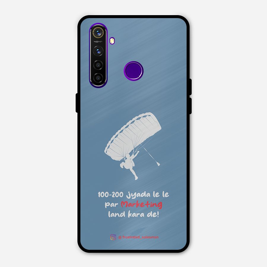 Marketing Land Kara De SteelBlue Metal Back Case for Realme 5 Pro