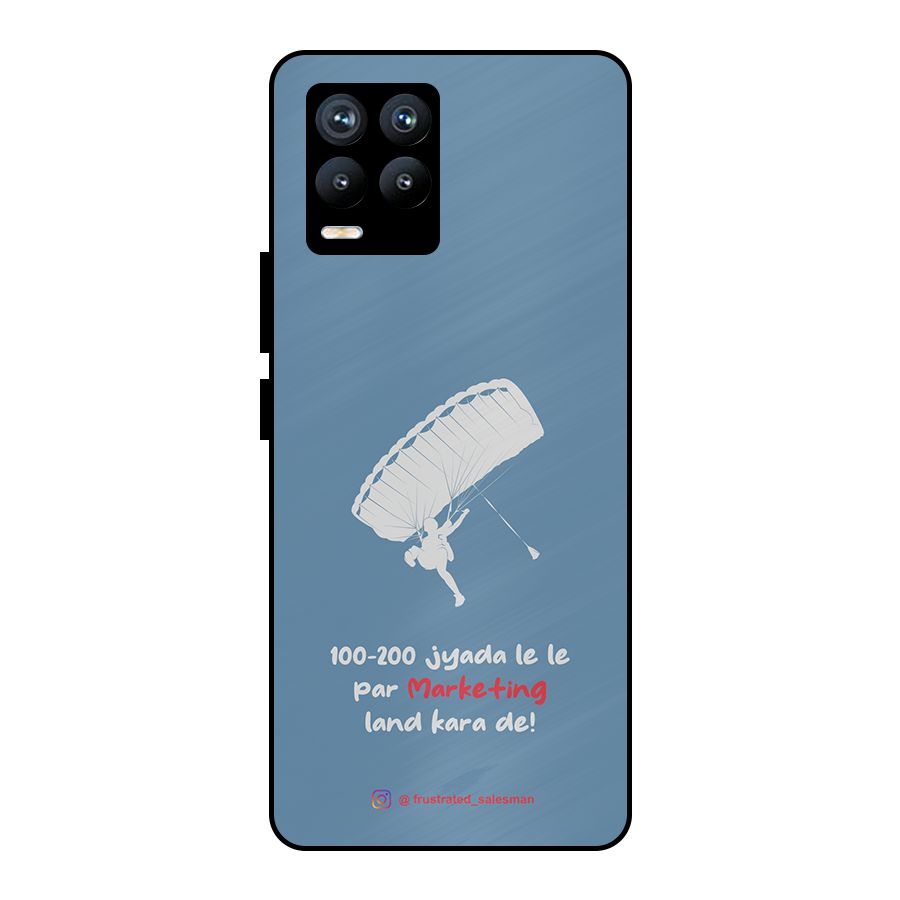 Marketing Land Kara De SteelBlue Metal Back Case for Realme 8 Pro