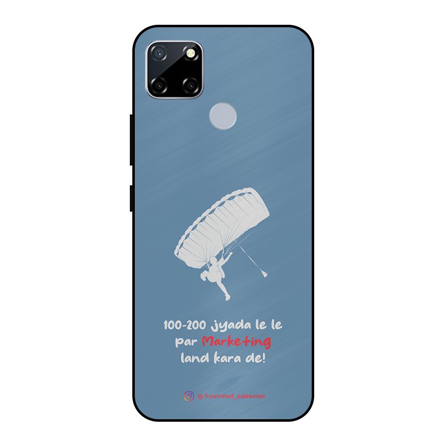 Marketing Land Kara De SteelBlue Metal Back Case for Realme Narzo 20