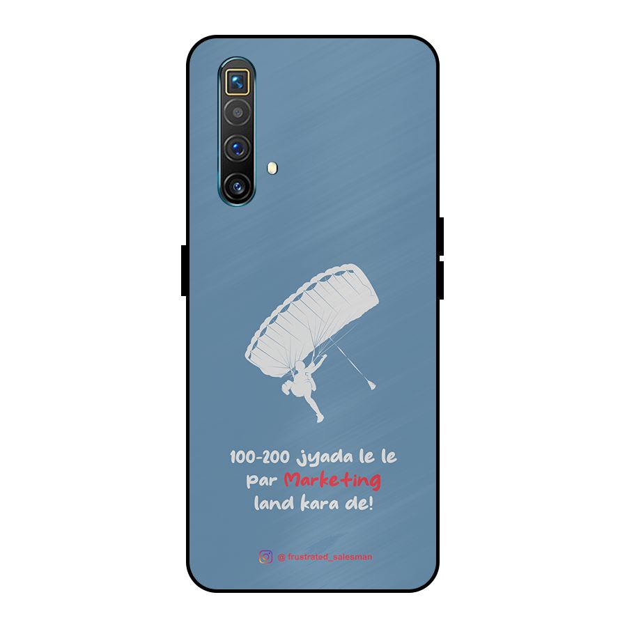 Marketing Land Kara De SteelBlue Metal Back Case for Realme X3