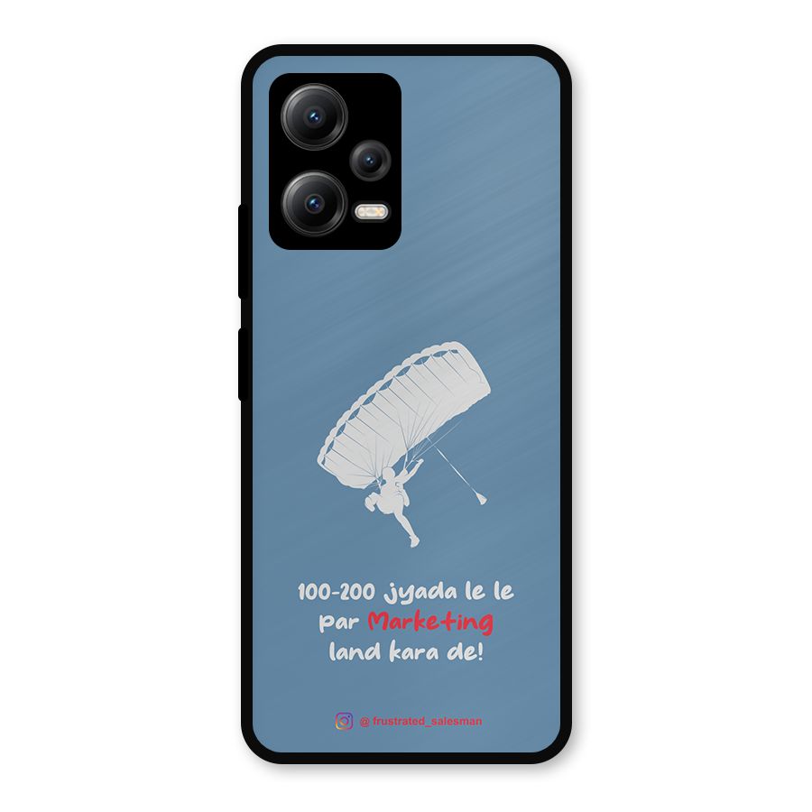 Marketing Land Kara De SteelBlue Metal Back Case for Redmi Note 12 5G