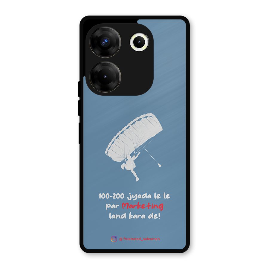 Marketing Land Kara De SteelBlue Metal Back Case for Tecno Camon 20