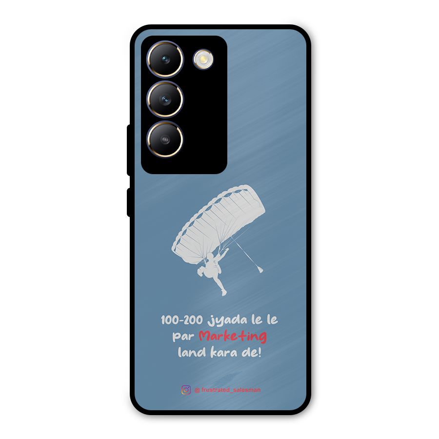 Marketing Land Kara De SteelBlue Metal Back Case for Vivo T3 5G