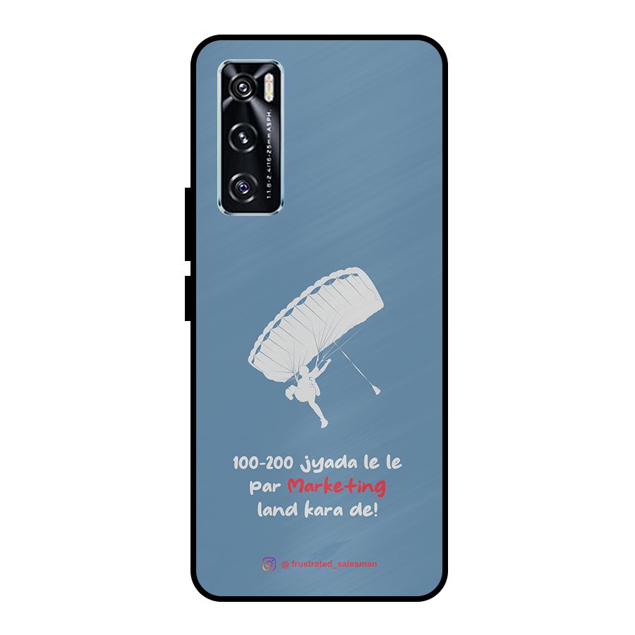 Marketing Land Kara De SteelBlue Metal Back Case for Vivo V20 SE