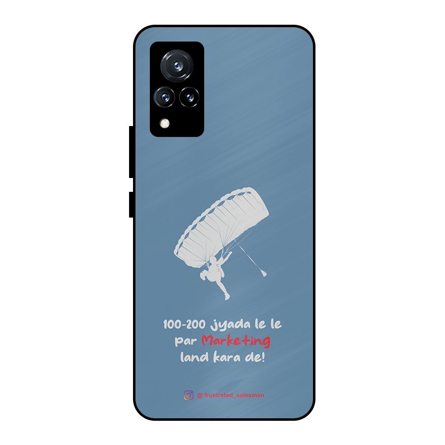 Marketing Land Kara De SteelBlue Metal Back Case for Vivo V21 5G