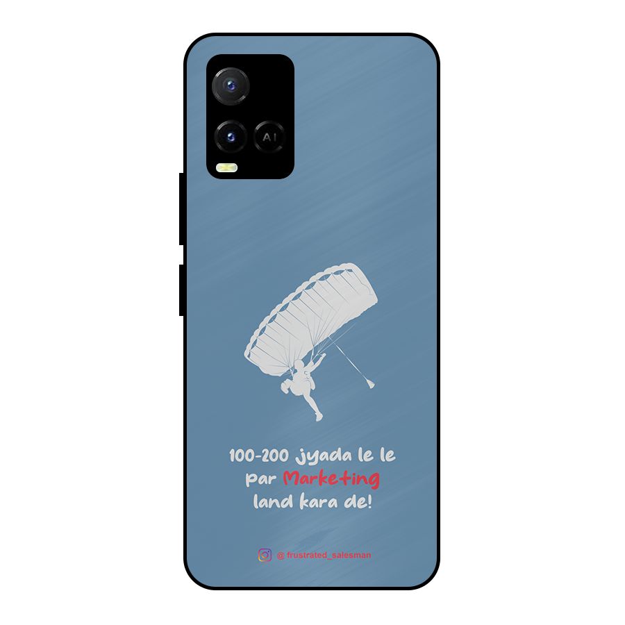 Marketing Land Kara De SteelBlue Metal Back Case for Vivo Y21A