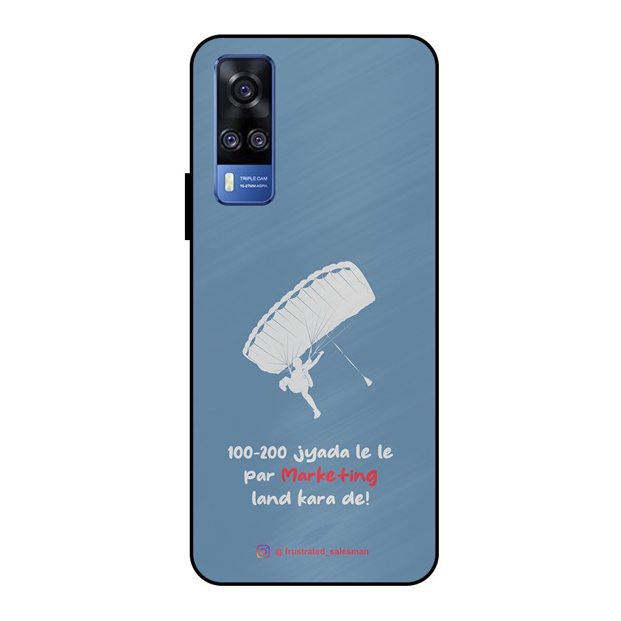 Marketing Land Kara De SteelBlue Metal Back Case for Vivo Y51