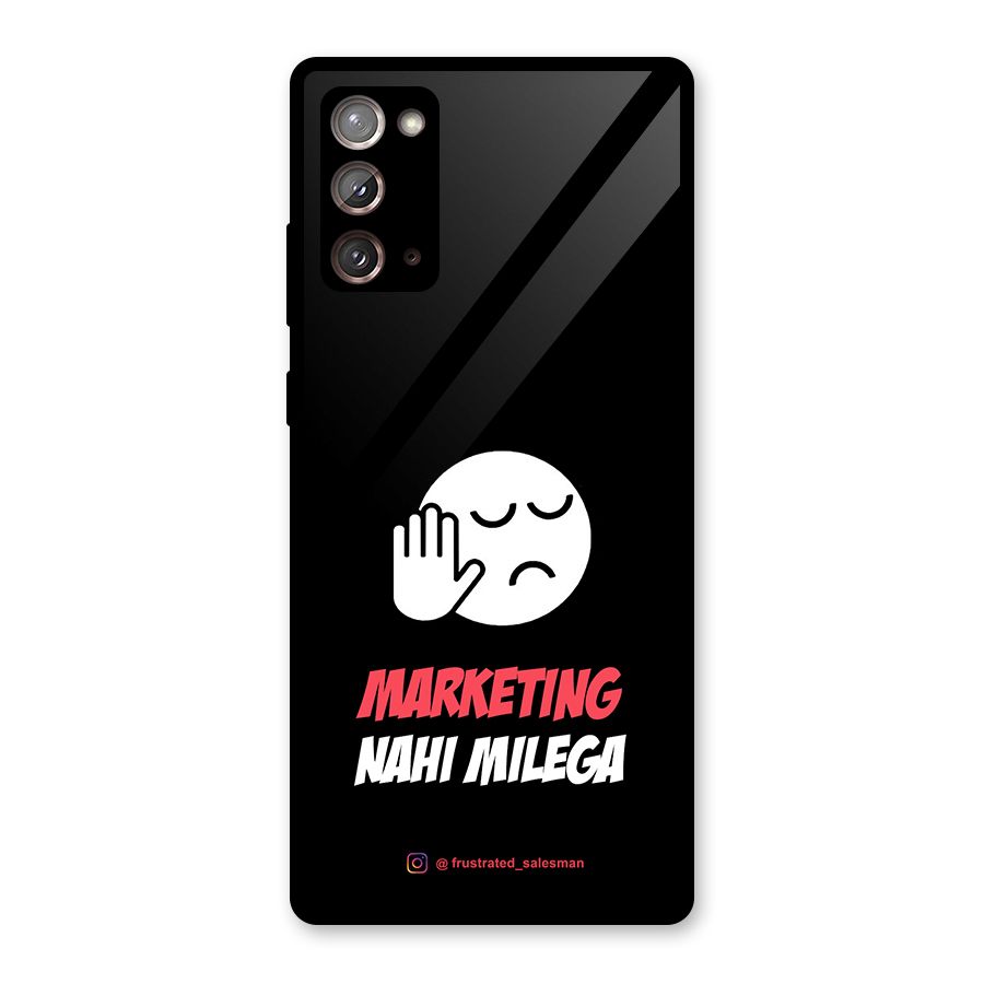 Marketing Nahi Milega Black Glass Back Case for Galaxy Note 20