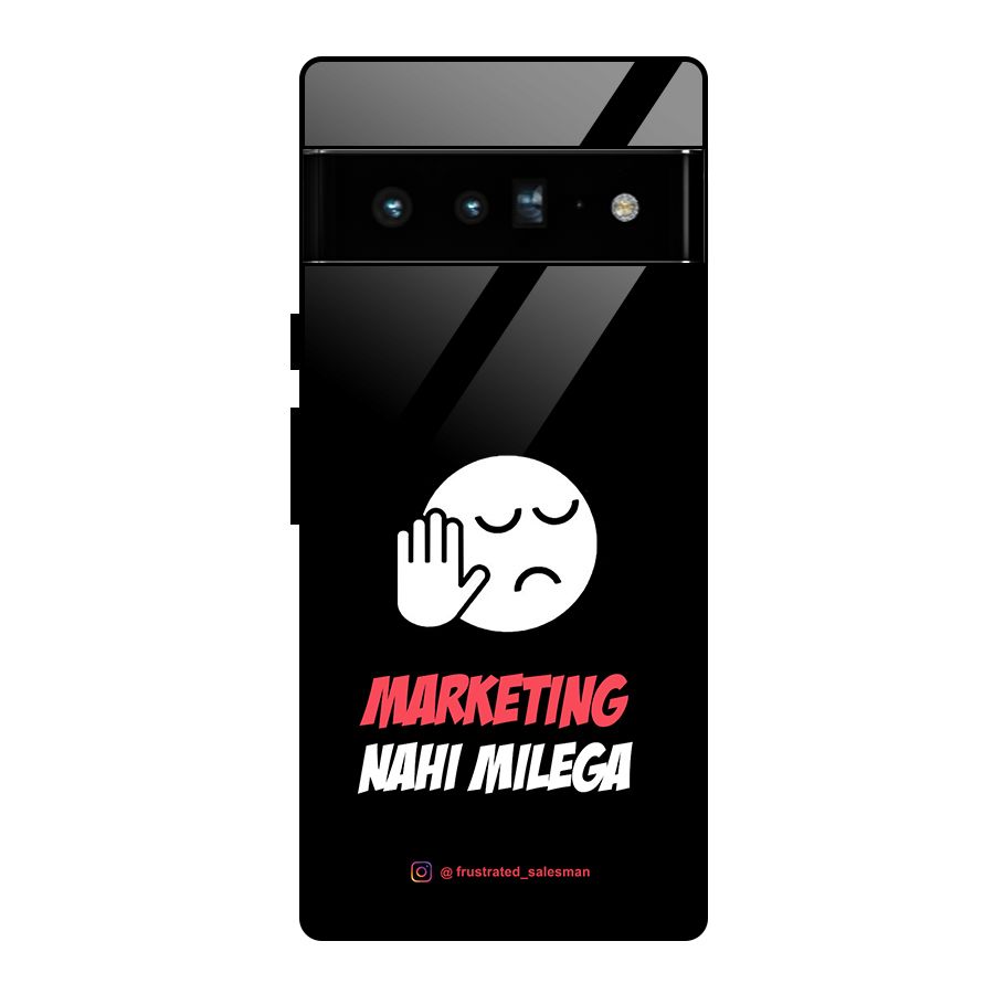 Marketing Nahi Milega Black Glass Back Case for Google Pixel 6 Pro