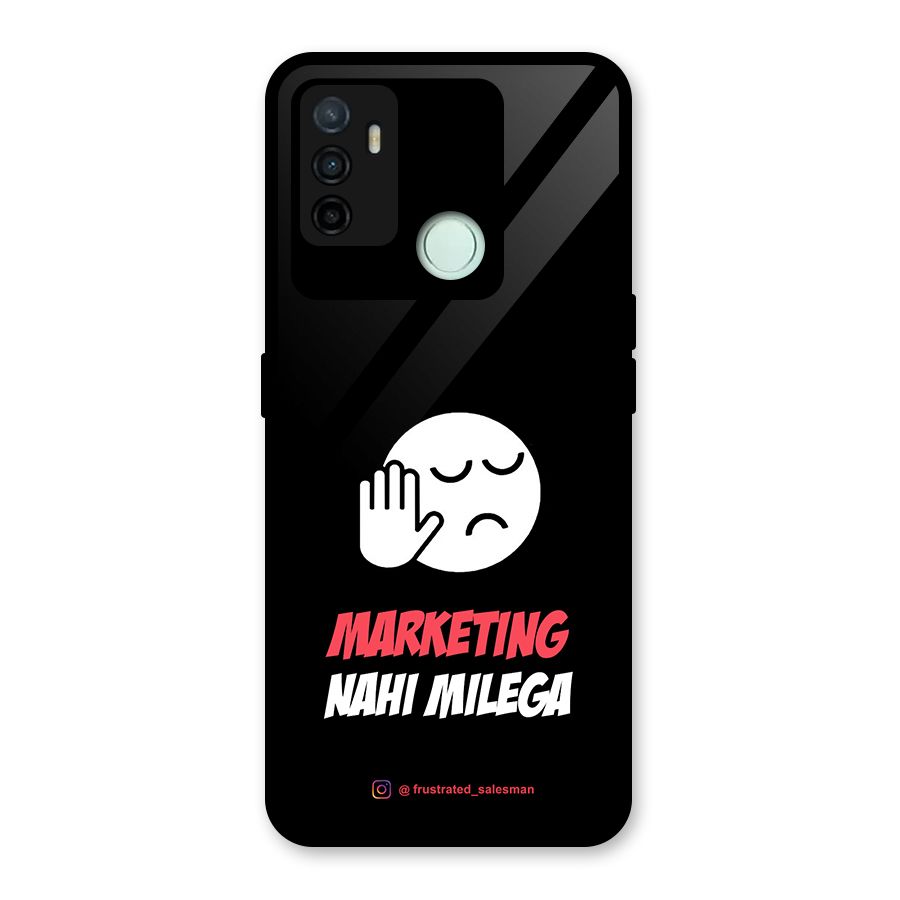 Marketing Nahi Milega Black Glass Back Case for Oppo A53