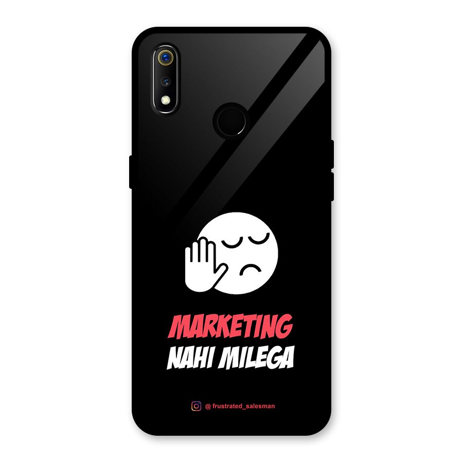Marketing Nahi Milega Black Glass Back Case for Realme 3i