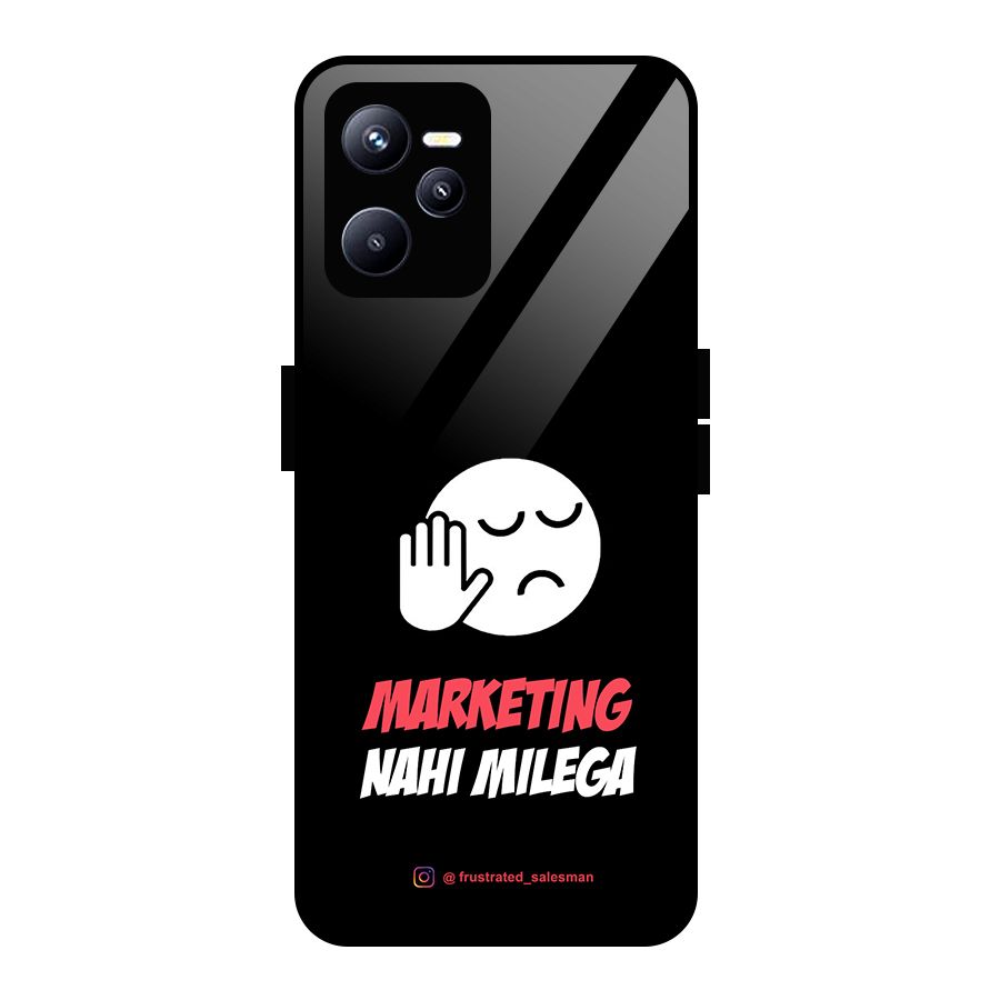 Marketing Nahi Milega Black Glass Back Case for Realme C35
