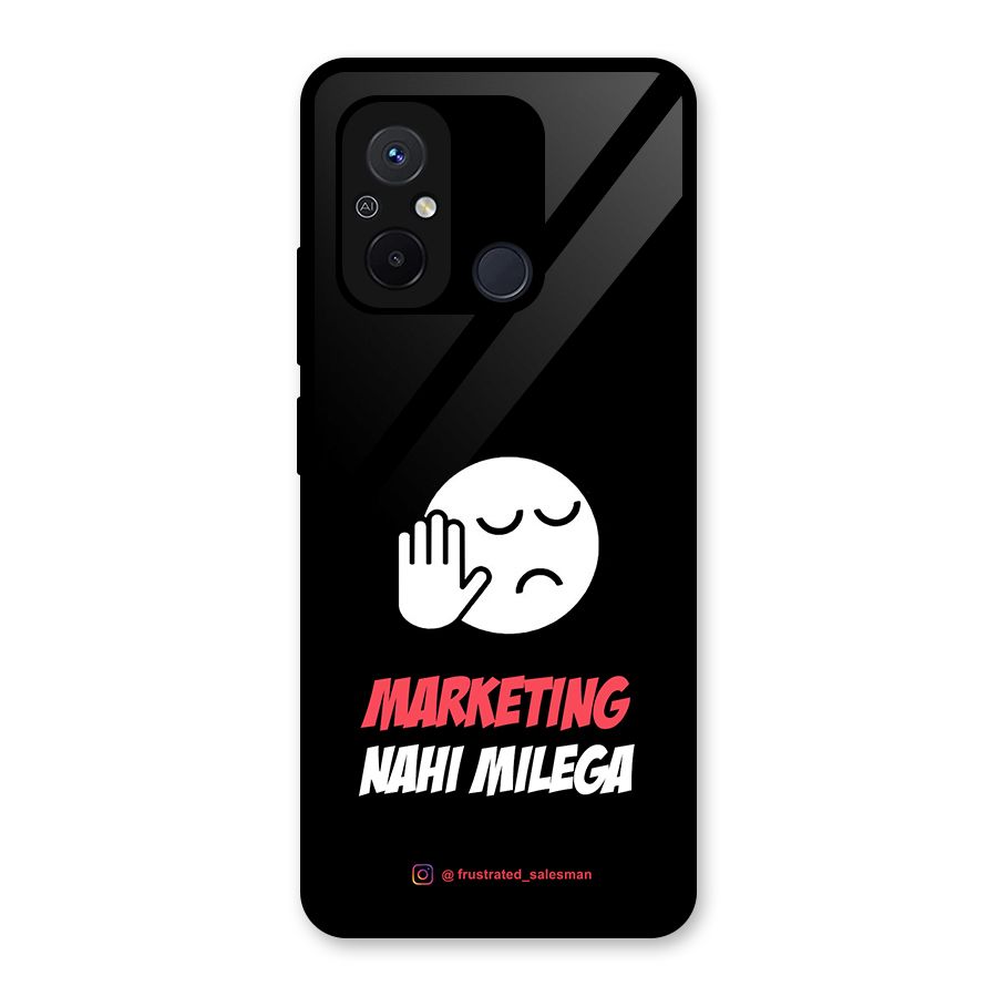 Marketing Nahi Milega Black Glass Back Case for Redmi 12C