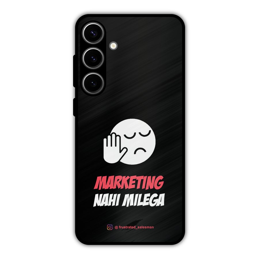 Marketing Nahi Milega Black Metal Back Case for Galaxy S24 Plus