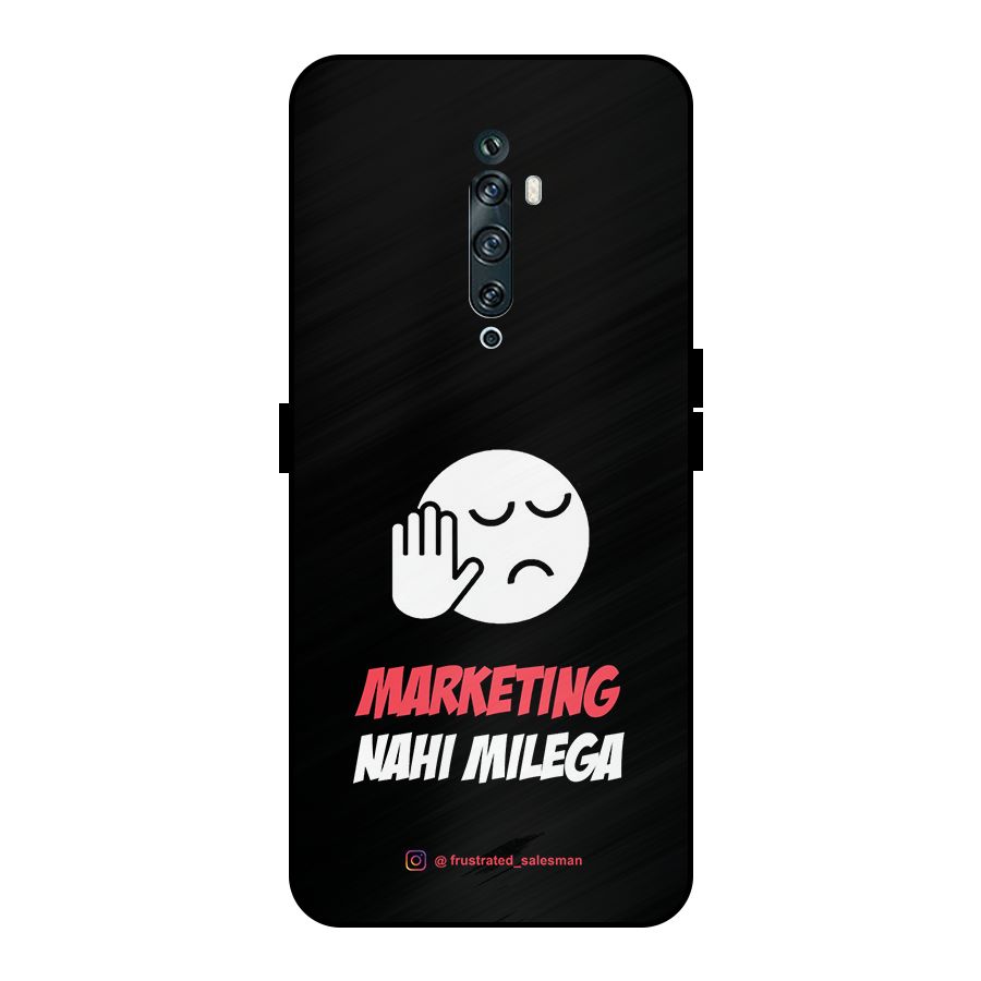 Marketing Nahi Milega Black Metal Back Case for Oppo Reno2 F