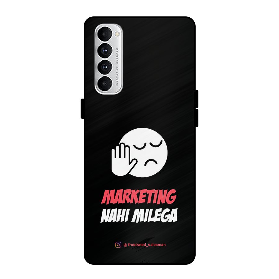 Marketing Nahi Milega Black Metal Back Case for Oppo Reno4 Pro