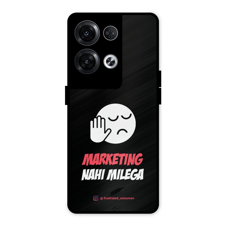 Marketing Nahi Milega Black Metal Back Case for Oppo Reno8 Pro 5G