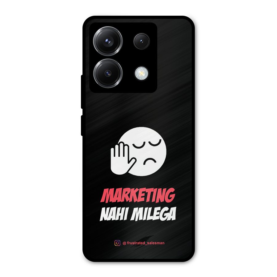 Marketing Nahi Milega Black Metal Back Case for Poco X6