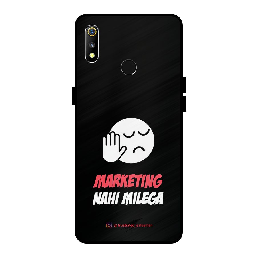 Marketing Nahi Milega Black Metal Back Case for Realme 3i