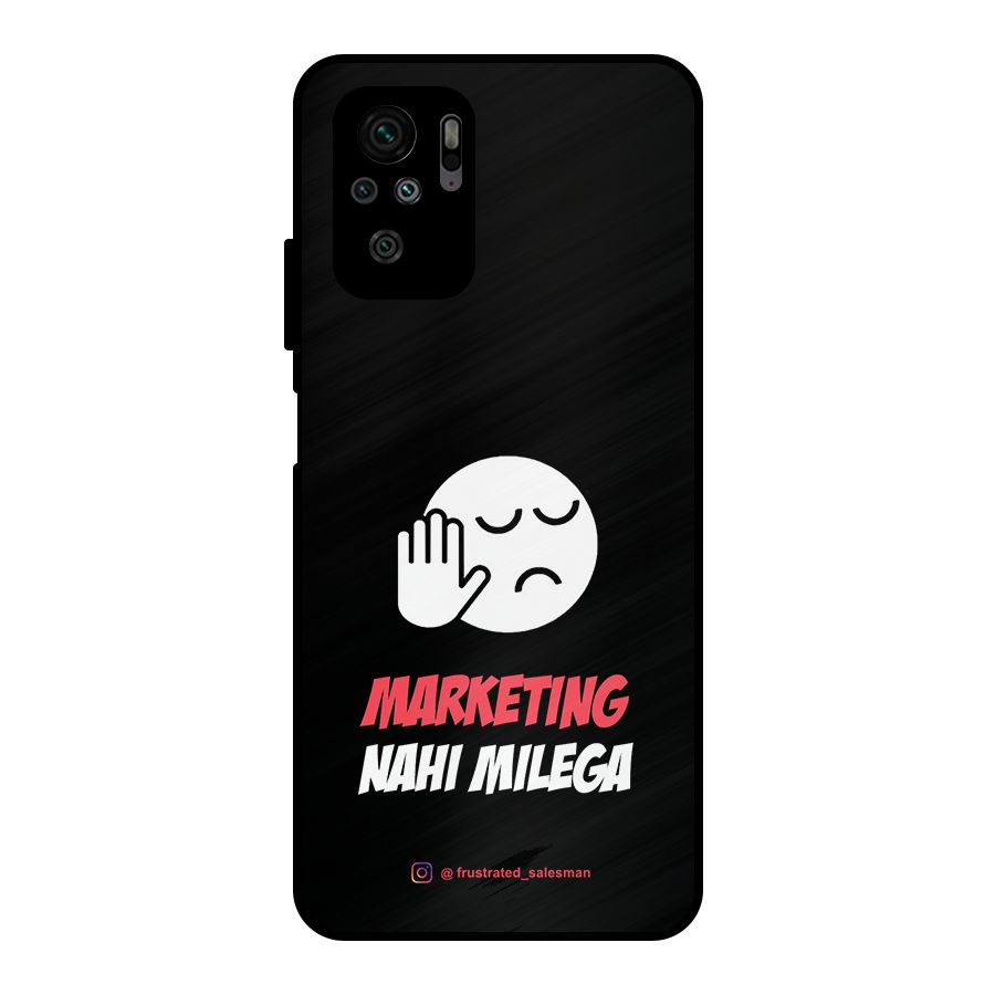 Marketing Nahi Milega Black Metal Back Case for Redmi Note 10S