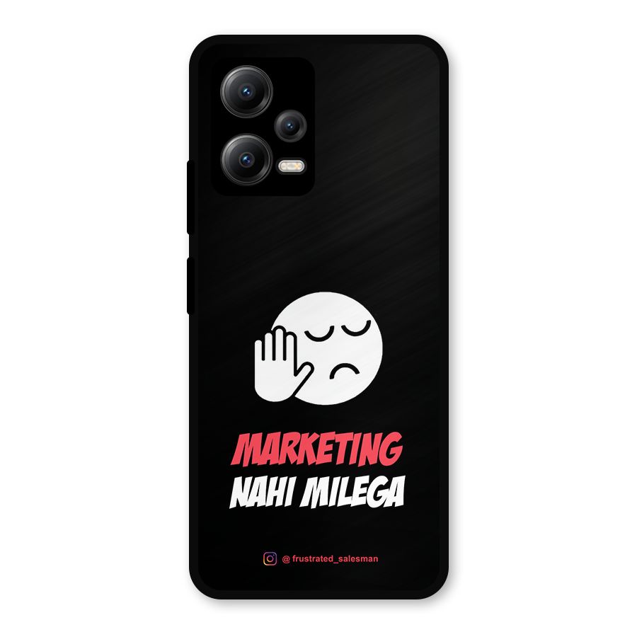 Marketing Nahi Milega Black Metal Back Case for Redmi Note 12 5G