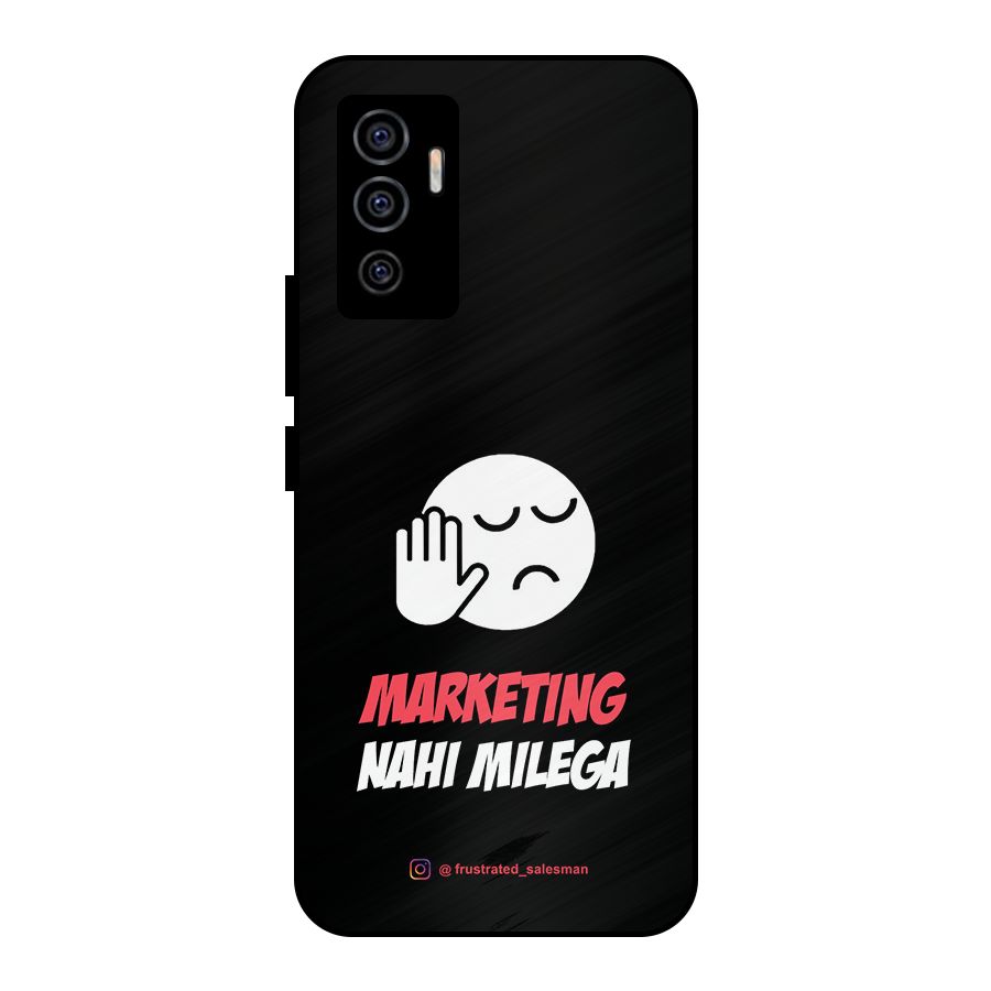 Marketing Nahi Milega Black Metal Back Case for Vivo V23e