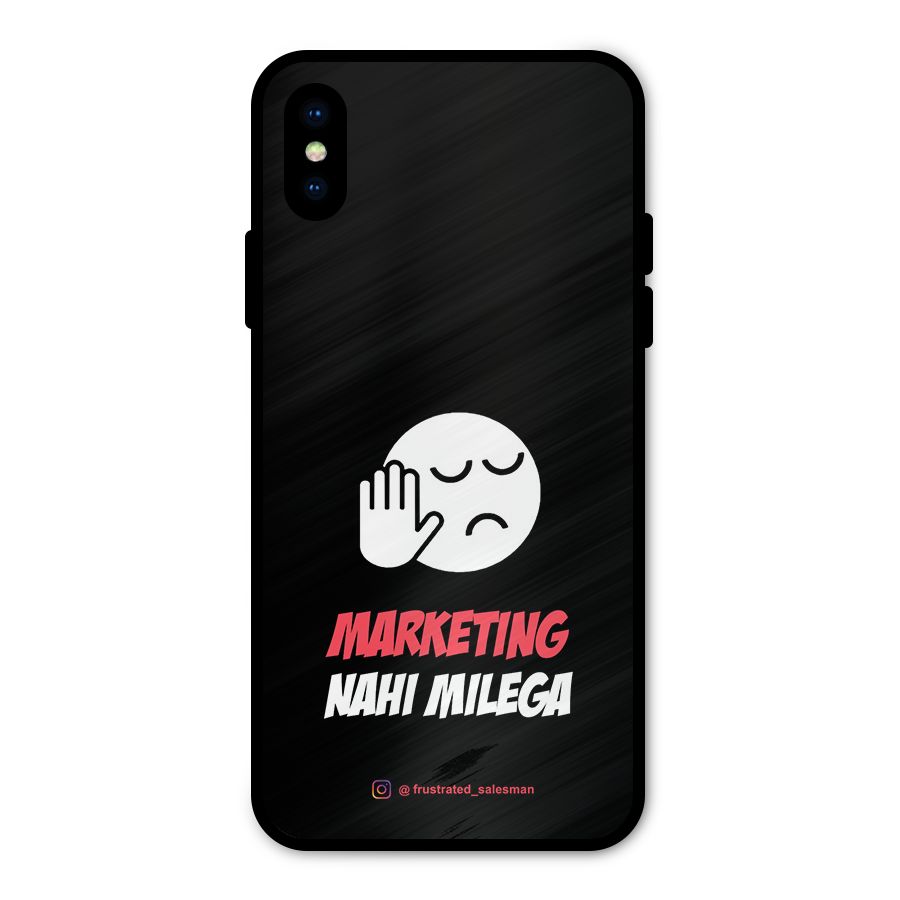 Marketing Nahi Milega Black Metal Back Case for iPhone XS