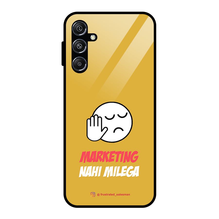 Marketing Nahi Milega Mustard Yellow Glass Back Case for Galaxy M34 5G