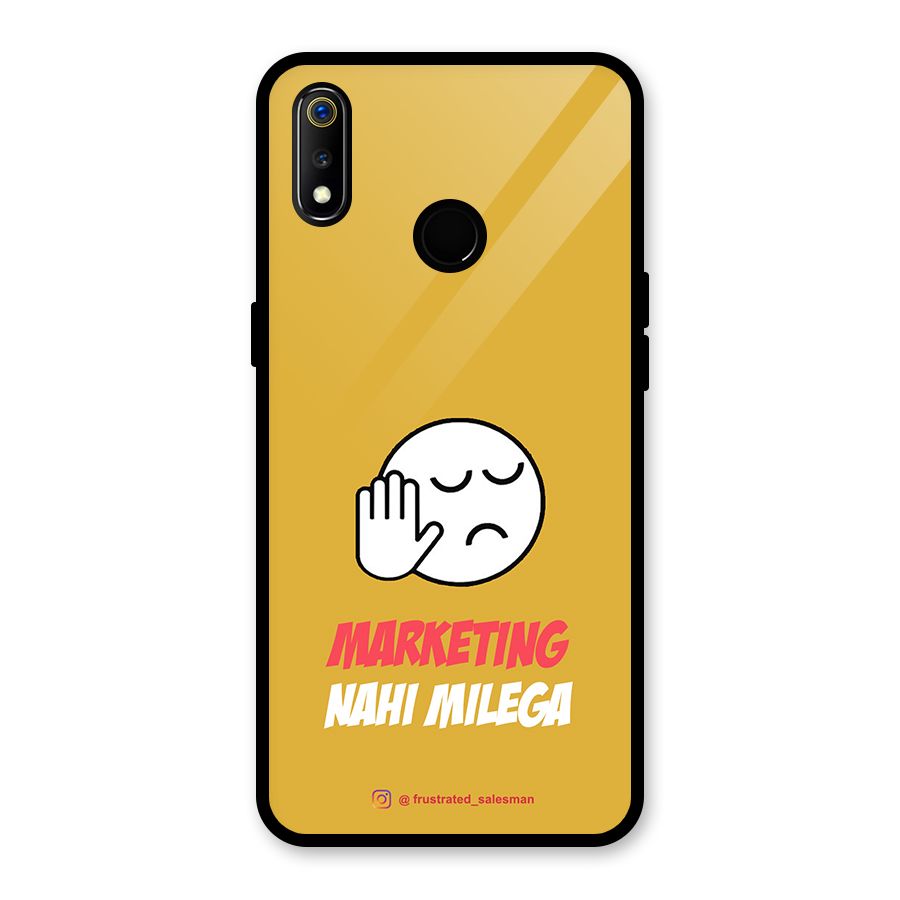 Marketing Nahi Milega Mustard Yellow Glass Back Case for Realme 3i