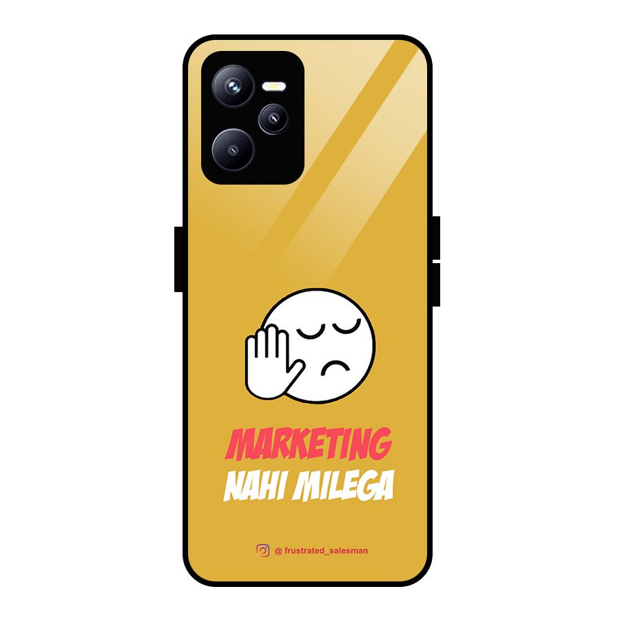 Marketing Nahi Milega Mustard Yellow Glass Back Case for Realme C35