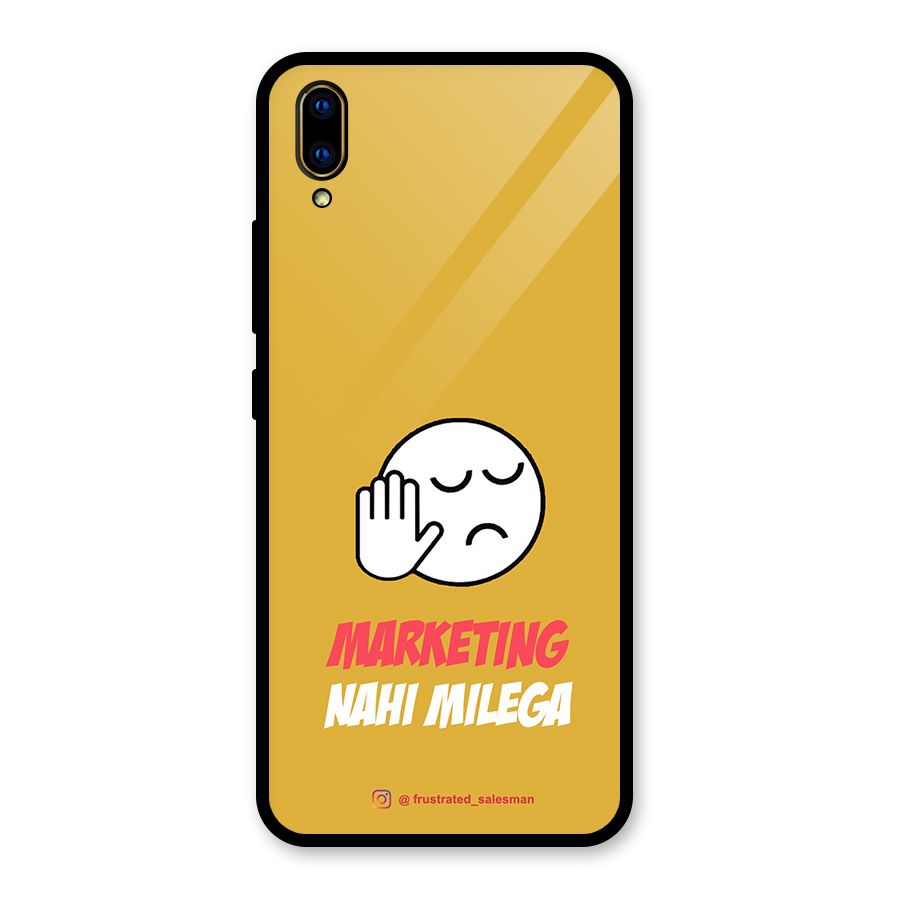 Marketing Nahi Milega Mustard Yellow Glass Back Case for Vivo V11 Pro